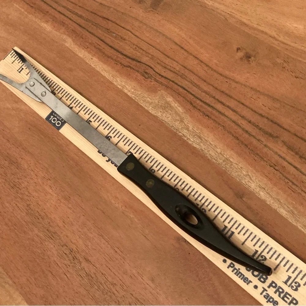 Vintage Stanley Stainless Steel Meat Fork with Unique Curved Keyhole Handle